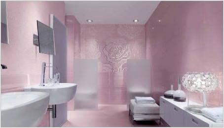 Pink dlaždice do koupelny: designovými prvky, výběr, krásné příklady